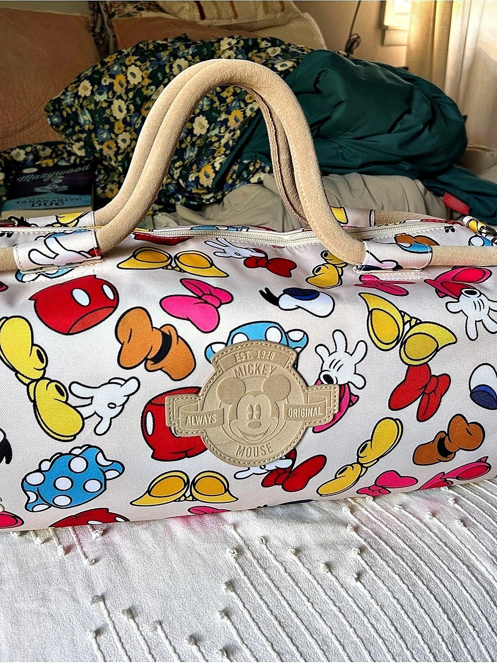 Disney x Beis The Weekender Mickey Mouse Print Weekender Tote NWT